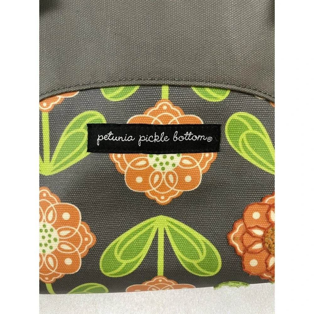 Petunia Pickle Bottom Diaper Duffel Bag Backpack Grey Floral